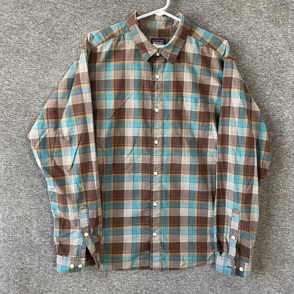 Patagonia Shirt Mens Large Multicolor Plaid Long Sleeve Fezzman Outdoor